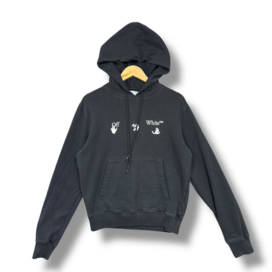 Off-White Hoodie, Black, Small relaxed