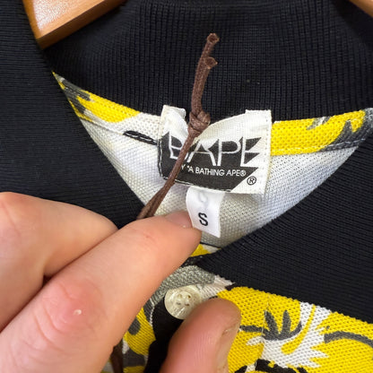 a bathing ape polo shirt, multi floral, small relaxed, new