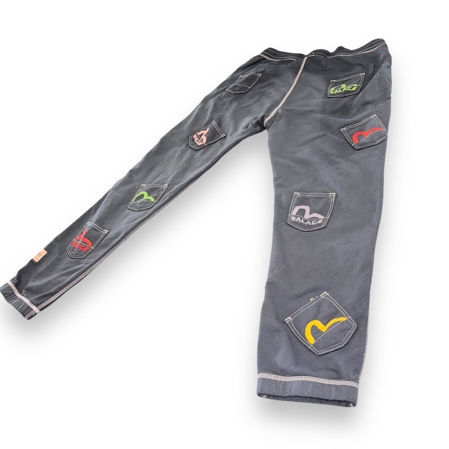 EVISU x palace joggers, charcoal black, medium