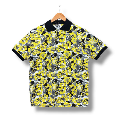 a bathing ape polo shirt, multi floral, small relaxed, new