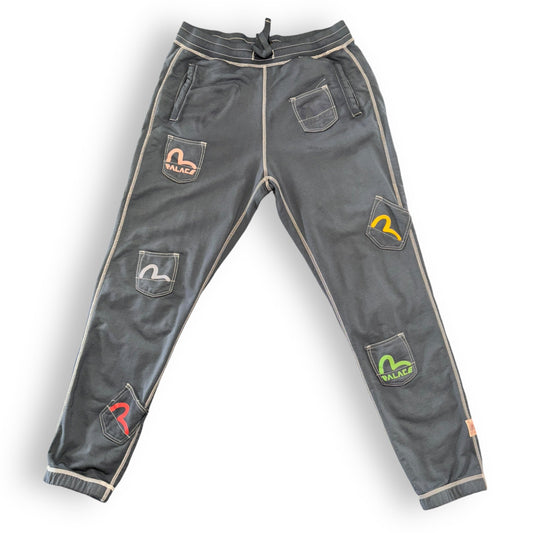 EVISU x palace joggers, charcoal black, medium