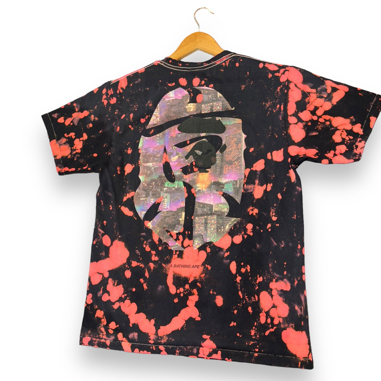 A bathing ape T-shirt, medium, black and pink ,custom