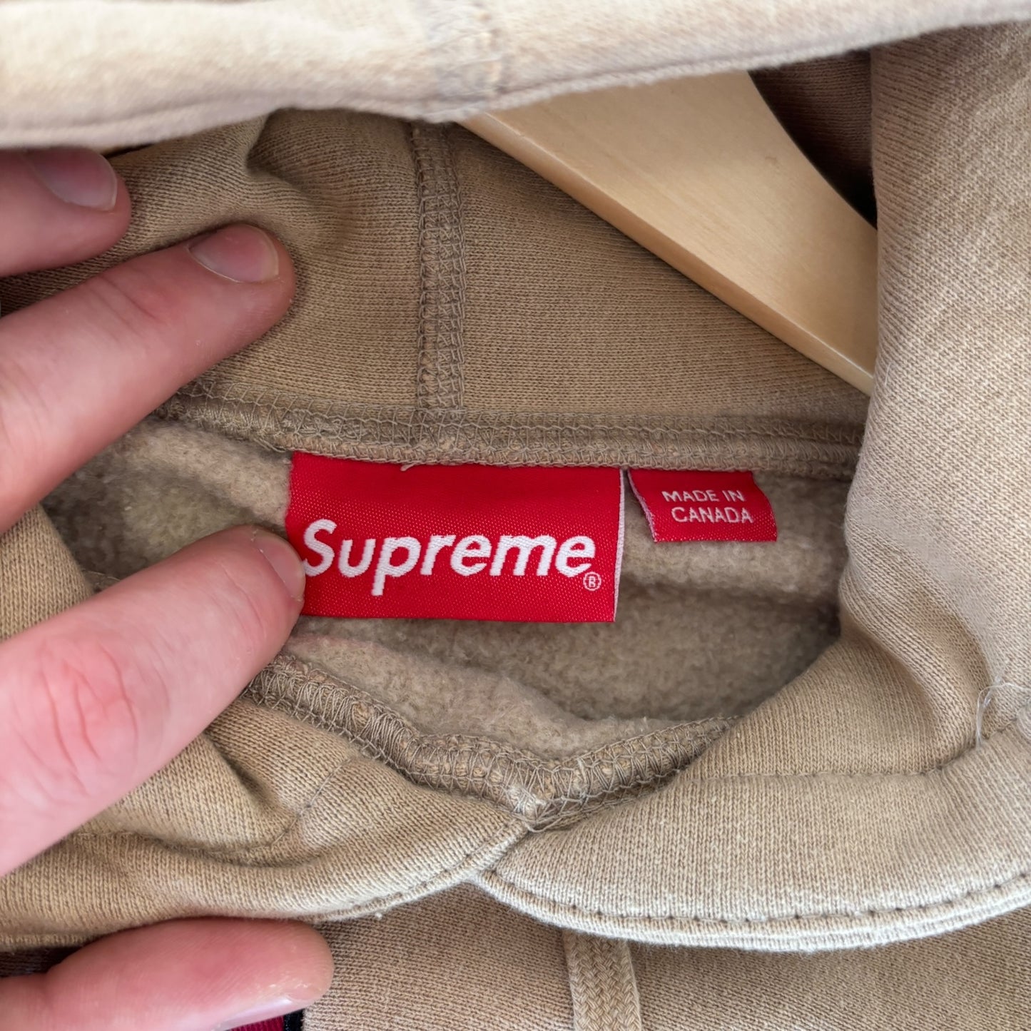 Supreme Hoodie, medium, beige, pre-loved