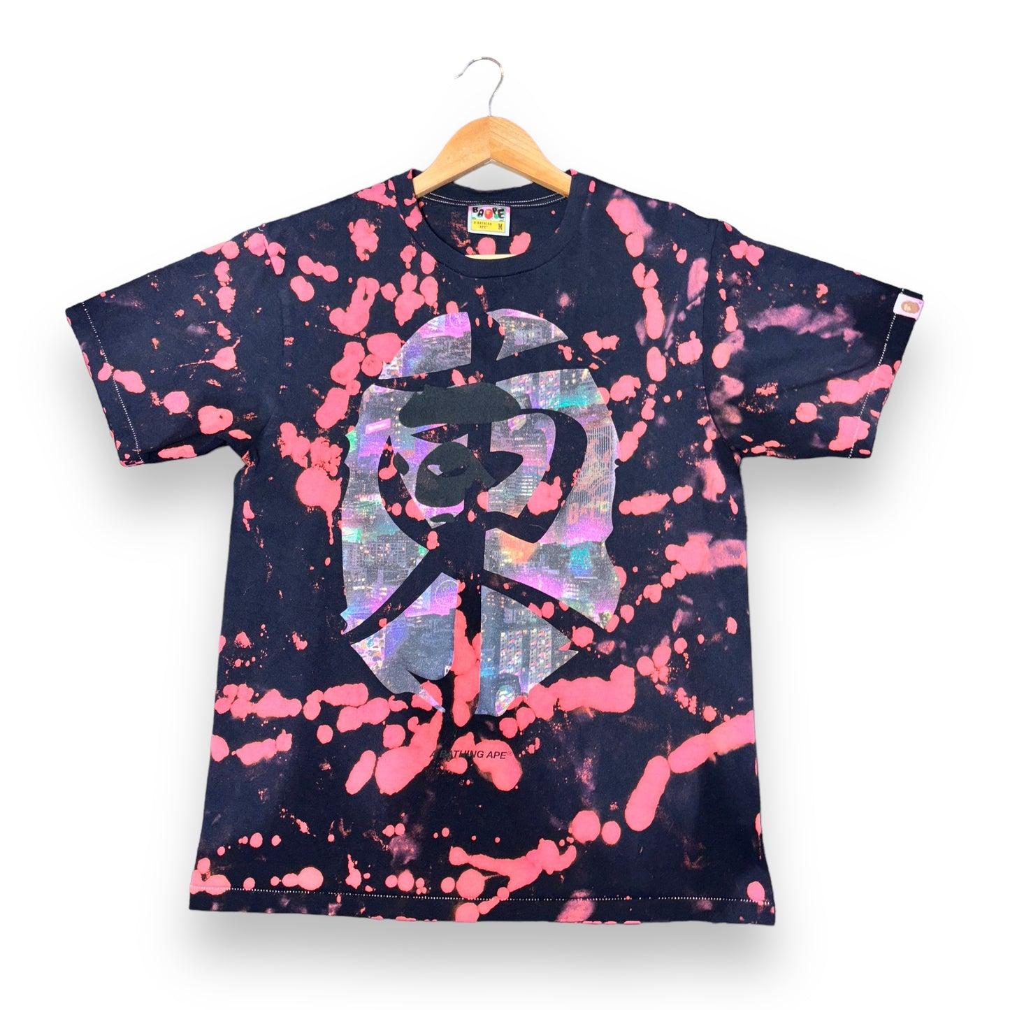 A bathing ape T-shirt, medium, black and pink ,custom