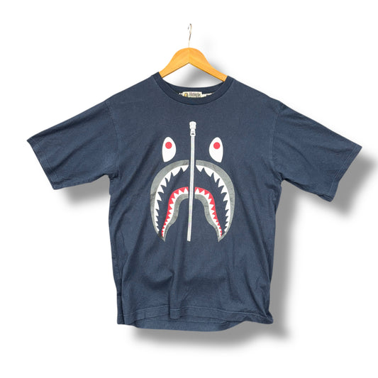 A bathing ape shark T-shirt, small relaxed, black