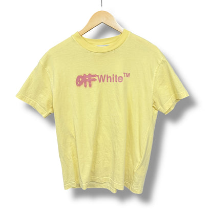 Off-white 'logo' t-shirt, small oversized, yellow