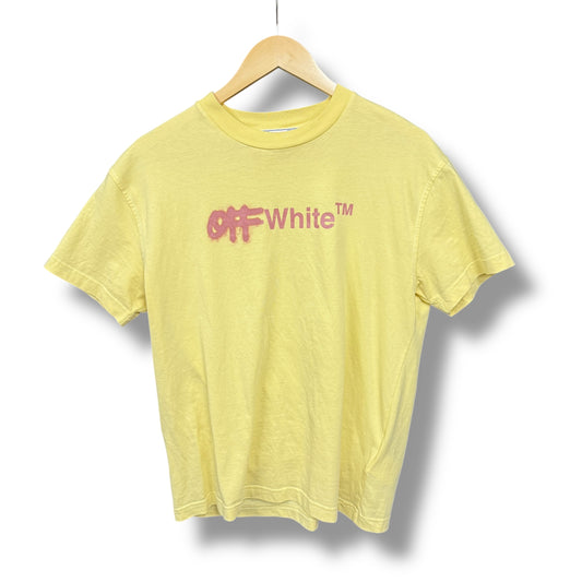 Off-white 'logo' t-shirt, small oversized, yellow