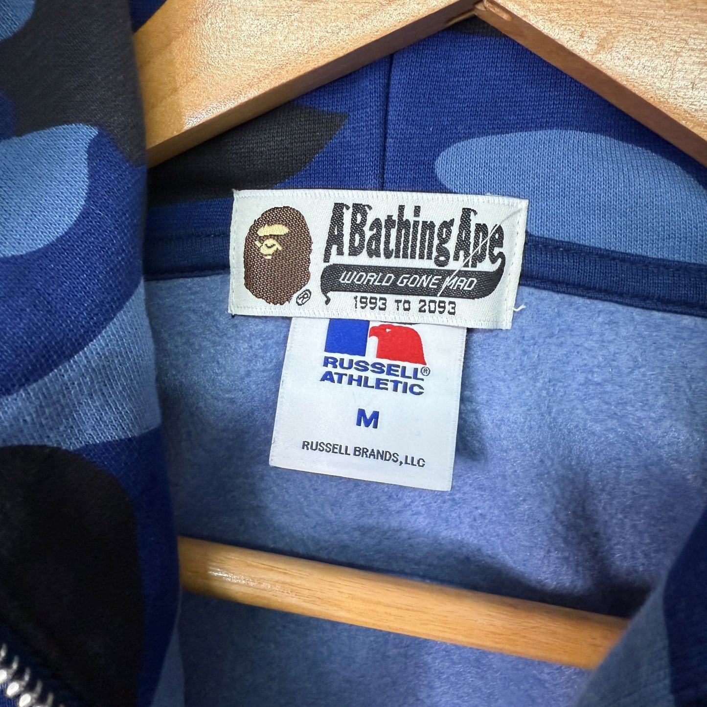 A BATHING APE Shirt, Arm Design, Blue, Medium