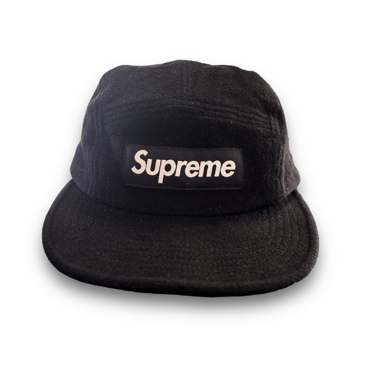 supreme cap, black, one size, leather strap