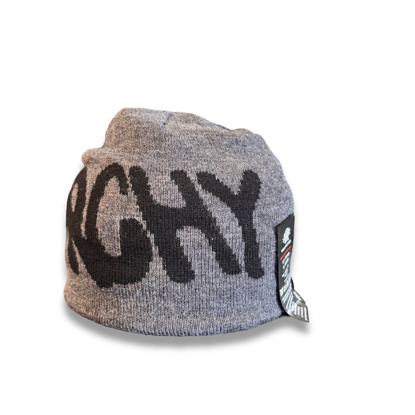 syna reversible beanie, black and grey, O/S