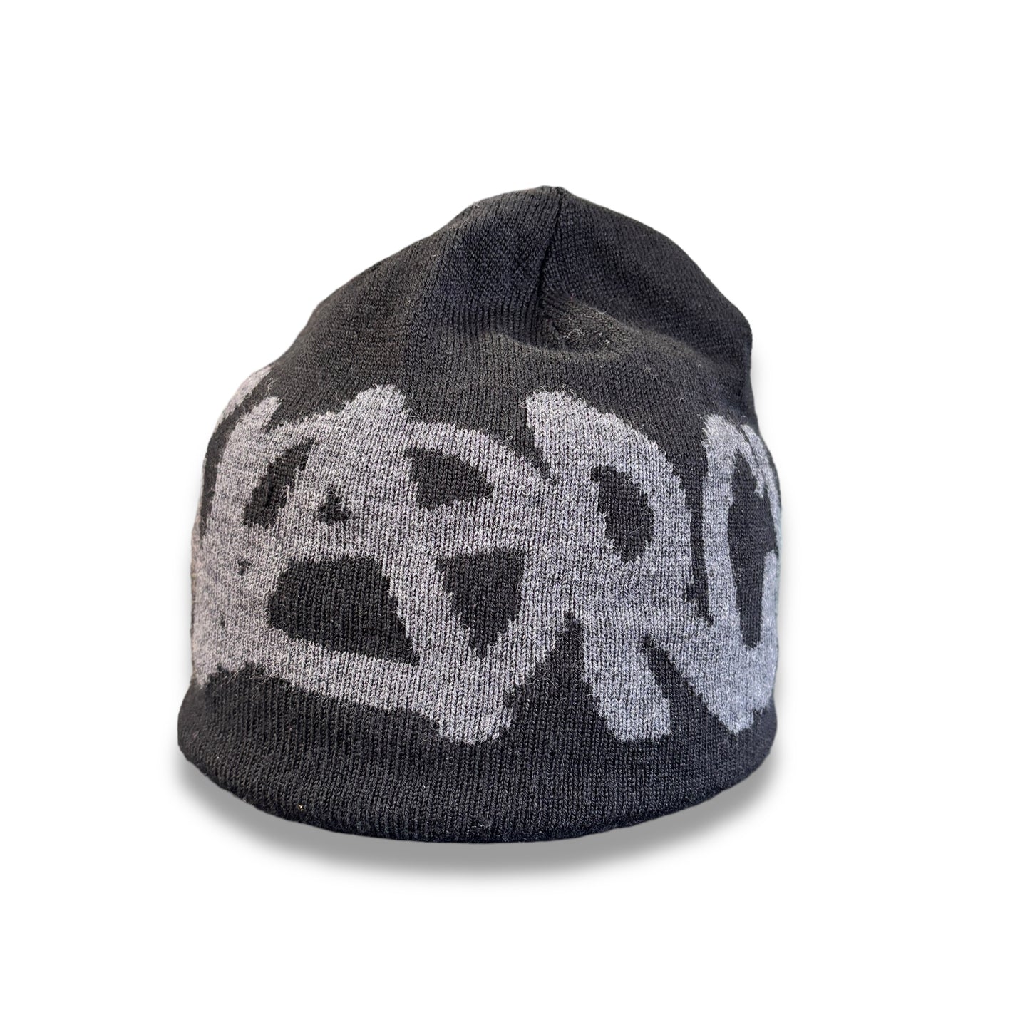 syna reversible beanie, black and grey, O/S