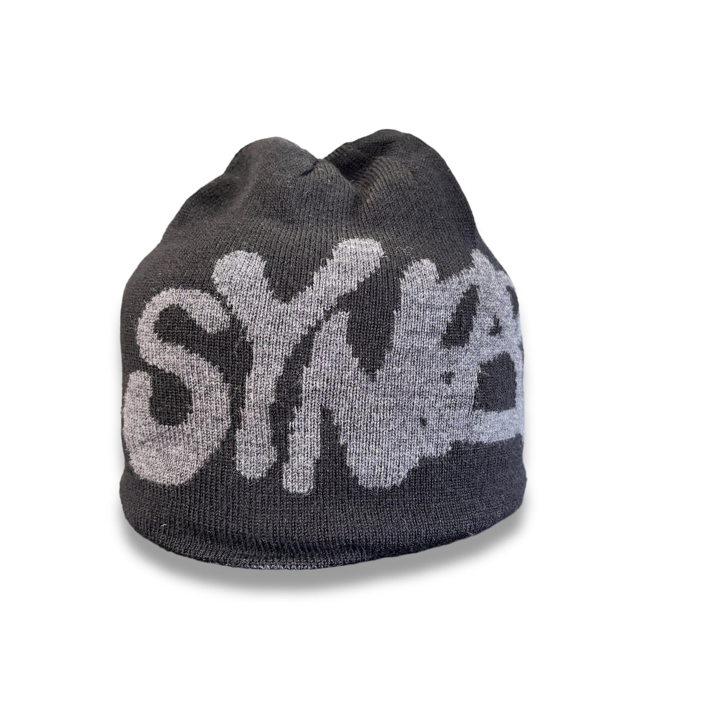 syna reversible beanie, black and grey, O/S