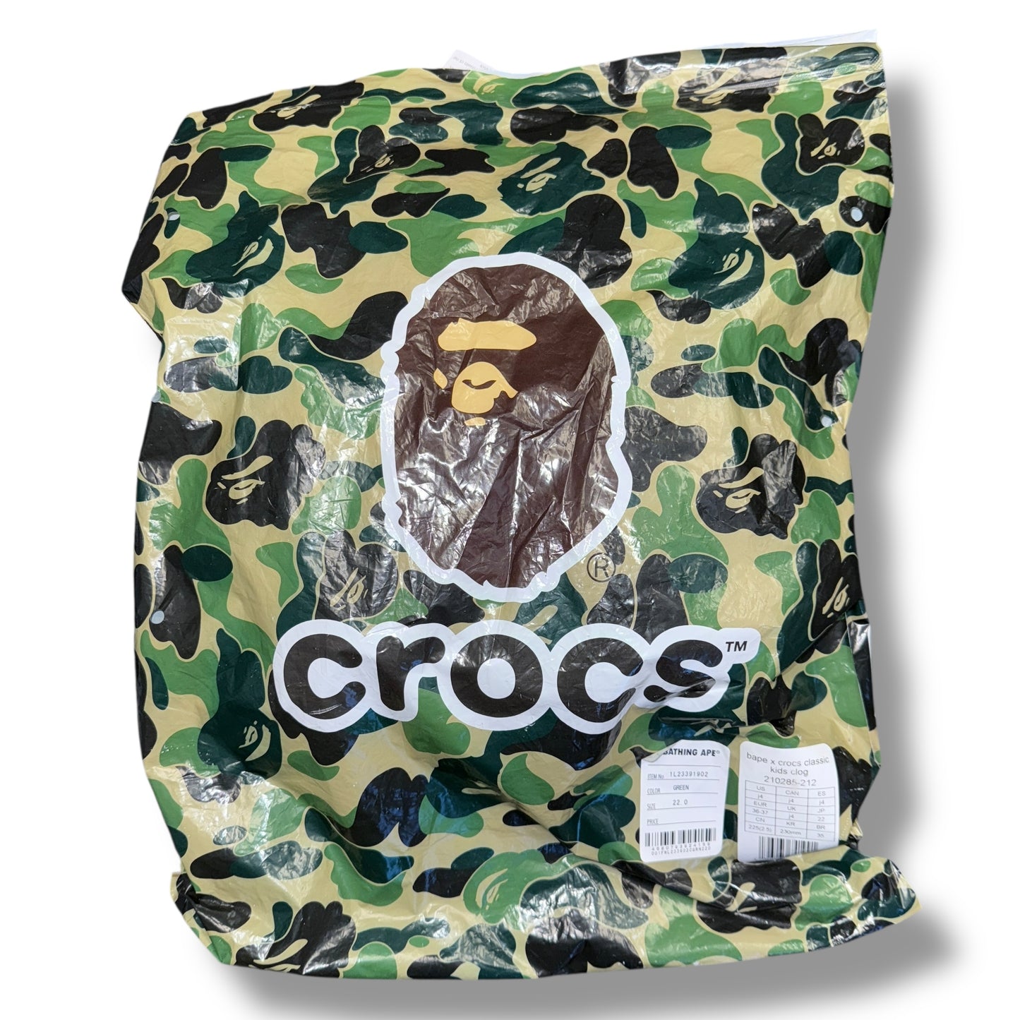 A bathing ape x CROCS BNWT, 4UK green camo