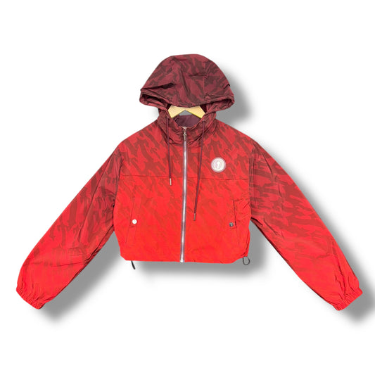 Trap star cropped jacket, womens, red, small
