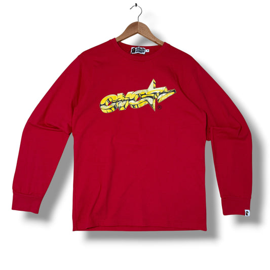 A Bathing Ape Long Sleeve T-shirt Red